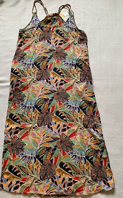 C&C California Linen Blend Dress Tropical Print Halter Neck Sleeveless Size  S | eBay