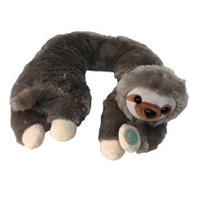 Neck Massager Pillow 15" Sloth Soft Brown Plush Stuffed Animal Vibrates Works