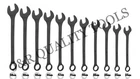 VCT 11 PC Jumbo Combo Wrench MM Set Black-Oxide 34-50 MM W/Carrying Pouch