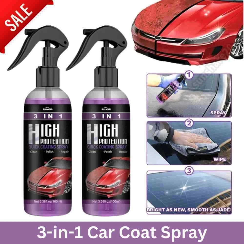 2 PACK Nano Ceramic Car Coating Hydrophobic Spray Waterless Car Wash
