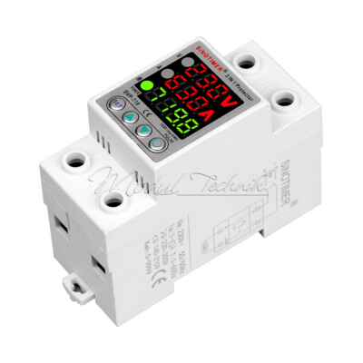 DIN Rail Adjustable Over &under Voltage Protector AC Voltage Current Power Meter