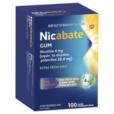 Nicabate Gum 4mg Extra Fresh 100 Pieces
