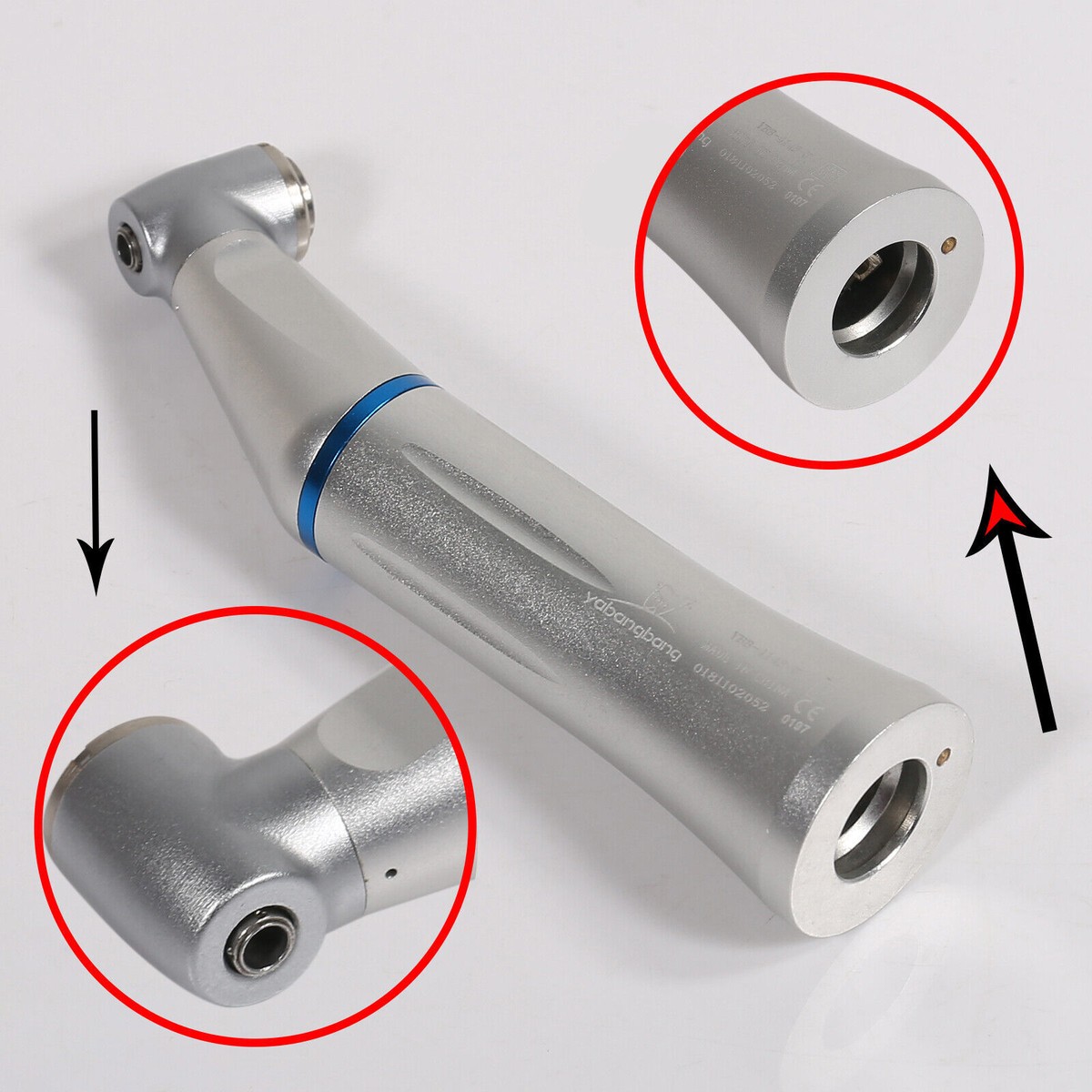 Dental E-TYPE Inner Water Spray Low Speed Contra Angle 1:1 Handpiece EI