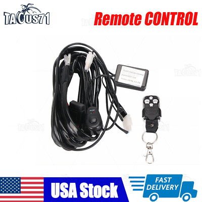 Remote Control Wiring Harness Kit Strobe Switch Relay LED Light Bar 120W-350W 