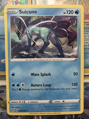 SWSH DARKNESS ABLAZE SUICUNE 037/189 RARE NON HOLO Pokemon SWSH DARKNESS ABLAZE SUICUNE 037/189 RARE NON HOLO Pokemon