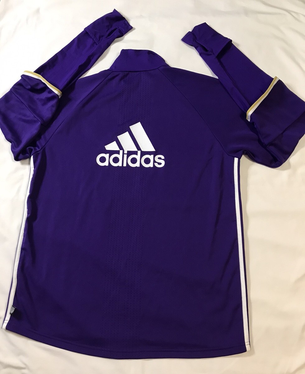 Adidas Jersey Shirt Mens Extra Large Purple Collared Thumbhole