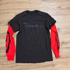 Cactus Jack Travis Scott Crossover Layered Long Sleeve Shirt Brown Red Sz Medium