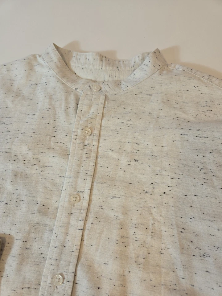 Club Monaco Mens Large Band Collar Slim Fit Shirt Long Sleeve Button Up - Image 3 of 4