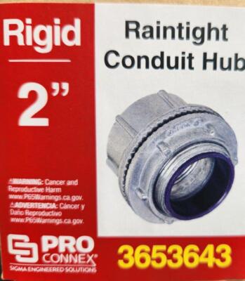 (3 Pack) Sigma ProConnex 2'' Rigid Raintight Insulated Conduit Hub, 02-54075