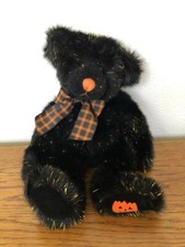 "Sparky" the Russ Halloween Black Teddy Bear Stuffed Animal Toy