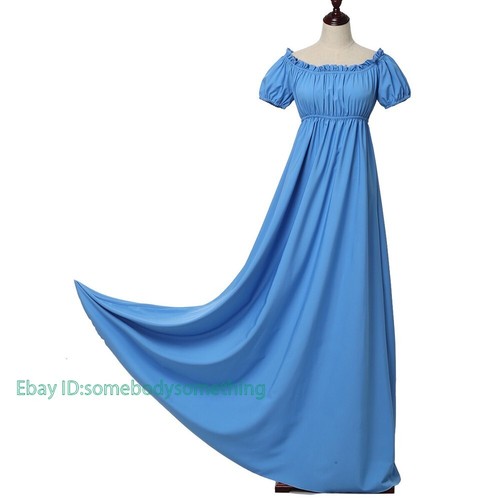 Vestido Regency Dama Vestidos Largos Recreación Imperio Cintura Vestido Para Fiesta Noche - Imagen 16 de 37