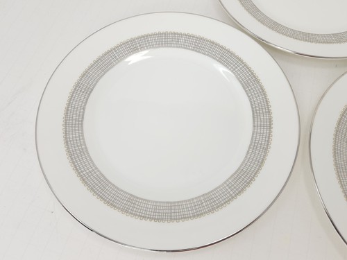 Vera Wang Wedgwood Fine Osso Cina Tessuto Dorato Platino, Set di 3 Piatti Insalata - Foto 5 di 12