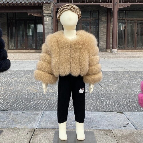 Girls Real Fur Coat Girls Warm Winter Coat Fur Jacket Natural Fur Coat Clothing - Picture 9 of 53