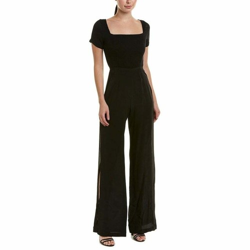 Capulet Nina Jumpsuit weites Bein schwarz Schlitz Größe L neu mit Etikett - Bild 2 von 8