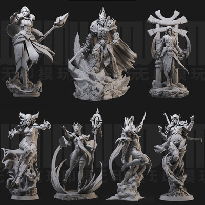 1/24 3D Printing Model World of Warcraft Collection Unpainted Resin Model Kits #
