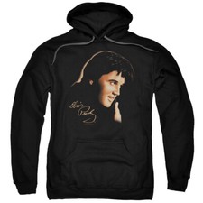 Elvis Presley Hoodie Side Profile Portrait Black Hoody