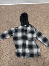 H  M black flannel child's hoodie size US 12