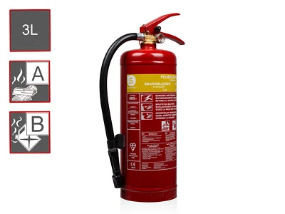 SMARTWARES Feuerlöscher Schaumlöscher 3L, Brandschutzklassen AB, Kfz Handfeuerlöscher Auto