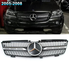 Black Grill W3d Emblem For Mercedes Benz W164 2005 2006-2008 Ml350 Ml500 Ml550
