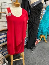 TheaDora Red Short Prom Cocktail Evening Dress Stretch size 12