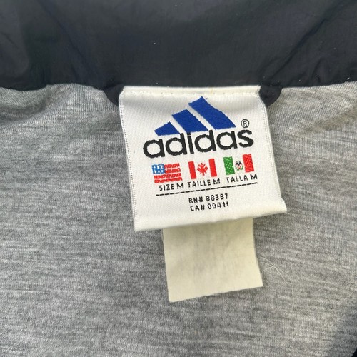 Adidas Jacket Men Medium Spell Out Stripe Logo Zip Pocket Party Run Gym Core Go - Picture 10 of 17