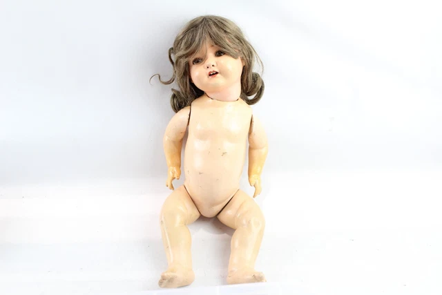 17 Heubach Koppelsdorf Bisque Head Antique Doll Composition Body Large H: 55cm