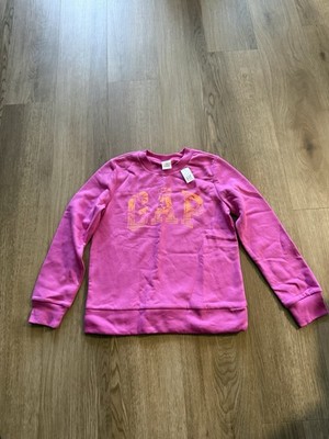 Gap Kids Girls Pink Logo Graphic Fleece Pullover Sweatshirt XXL (14-16)