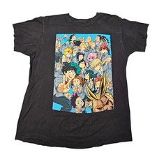 My Hero Academia T-Shirt Size L Black Funimation Class 1-A Anime Graphic Deku