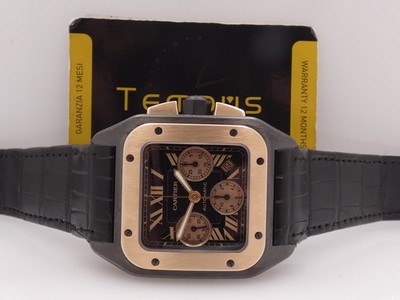 CARTIER SANTOS 100 XL 3104 BOX&PAPIERE 18KT ROSÉGOLD LÜNETTE W2020004 '2009 UHR