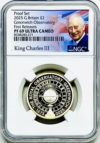 2025 GREAT BRITAIN 2£ TWO POUND NGC PF69 Greenwich Observatory FIRST RELEASES