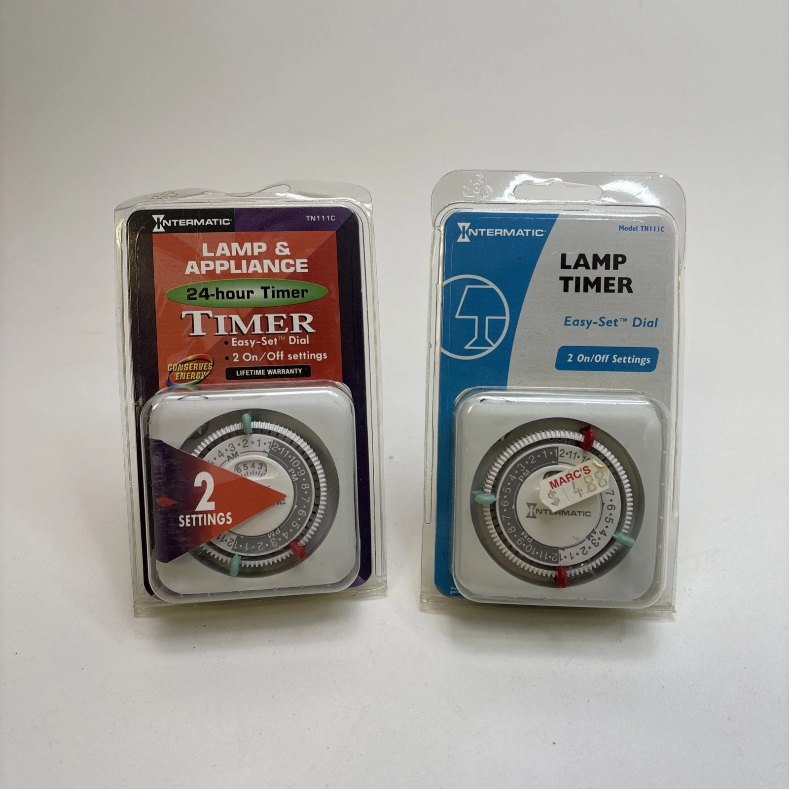 INTERMATIC Lamp Timer 2 On/Off Settings Model# TN111C Easy Set Dial QTY 2