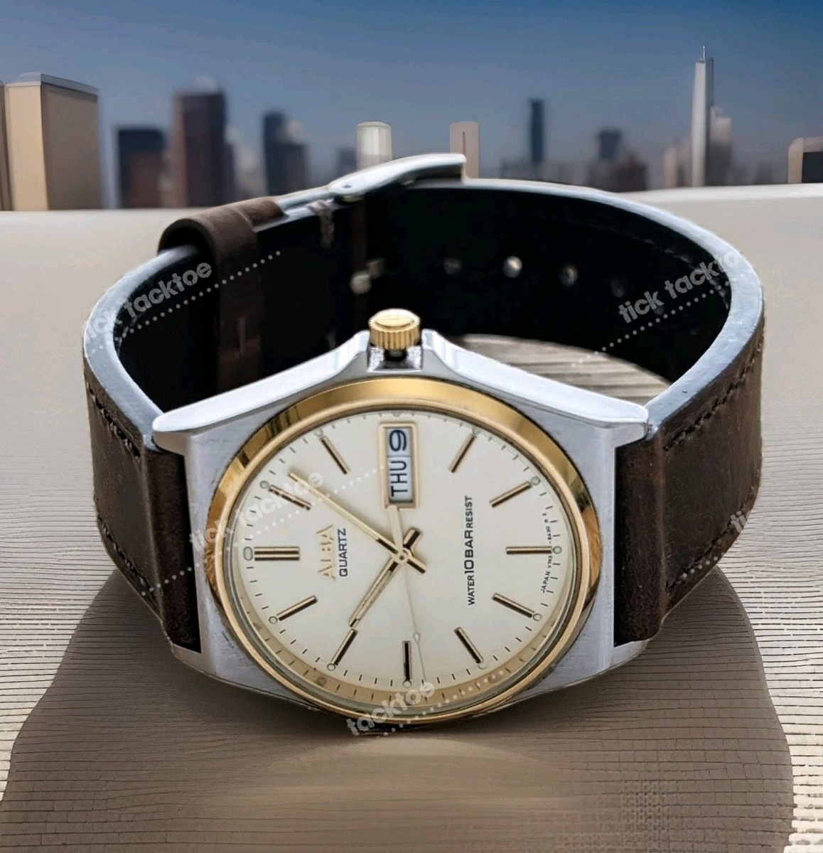 Vintage Seiko Alba Y143-8141 Quartz Watch Stainless Steel Dual