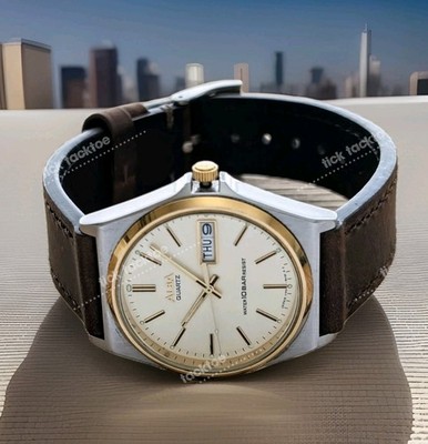 Vintage Seiko Alba Y143-8141 Quartz Watch Stainless Steel Dual