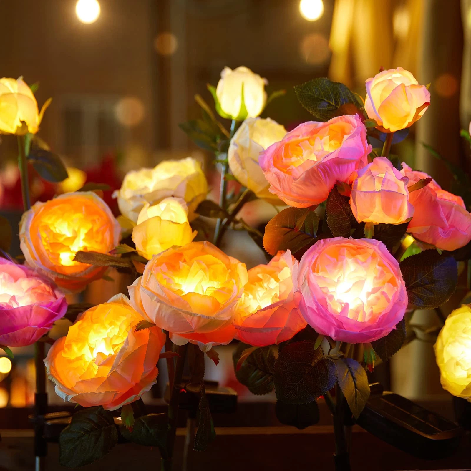 Brightown Solar Garden Lights - 4 Pack Solar Flowers Lights with Larger