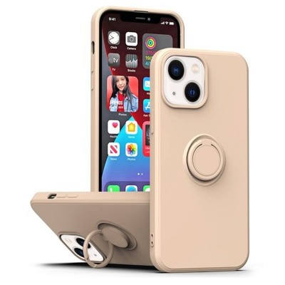 Für iPhone 14 Plus Silikon Handyhülle mit Ringständer (r