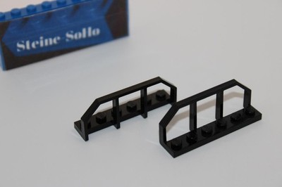 Lego (c) 2x  Eisenbahn Geländer - 1x6 -  schwarz - 6583 - Zaun - fence barrier