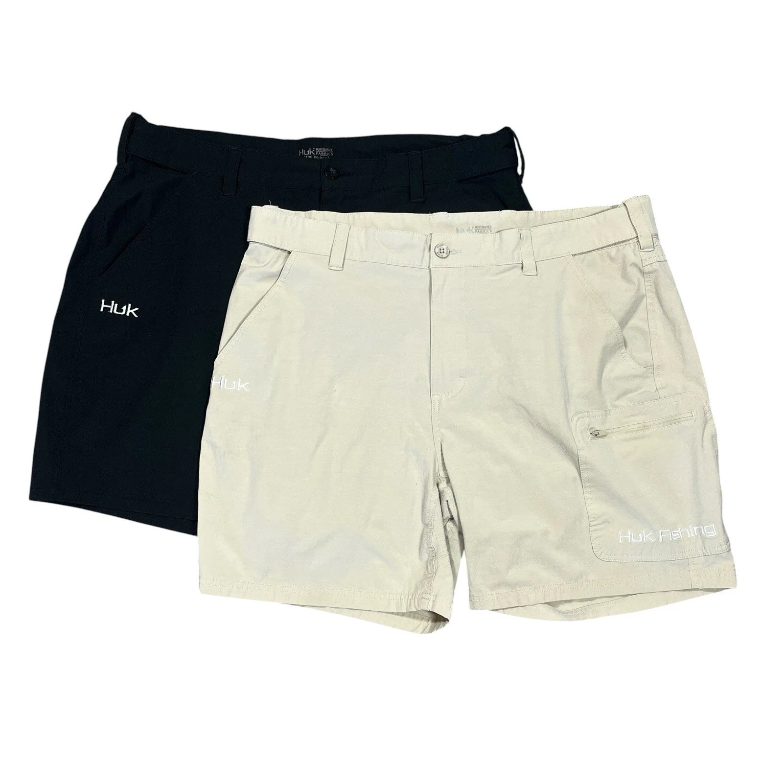 Lot of 2 HUK Next Level 7" Fishing Shorts Mens 2XL Stretch Quick Dry UPF Angler