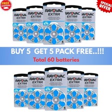 Image of Rayovac Extra Size 675 Mercury Free 60 Batteries Hearing Aid Batteries
