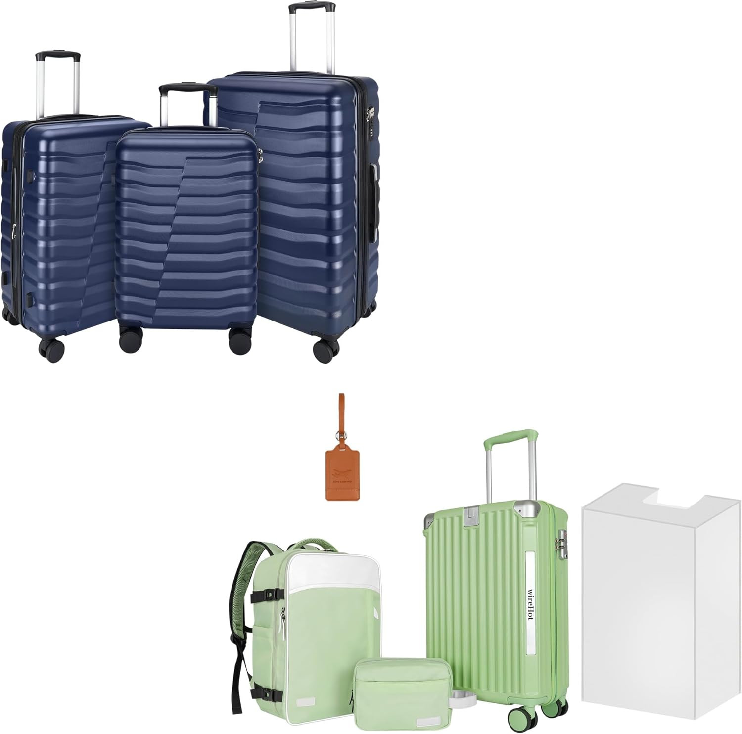 Set With Avocado Green Carry-on Backpack