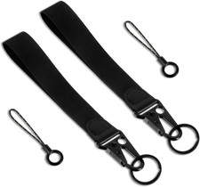 Wrist Lanyard Straps for Men Women, 2 Pack Black Keychain Wristlet Short Hand Wr