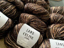 650 g Lang Yarns Celine Luxe Braun Beige Baumwolle Mohair Viskose Pailletten