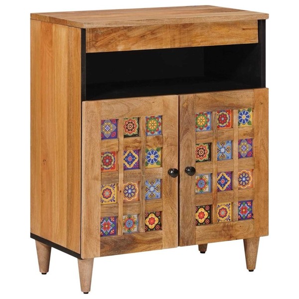 Sideboard Natur 60 X 33 X 75 Cm Massivholz Mango-image