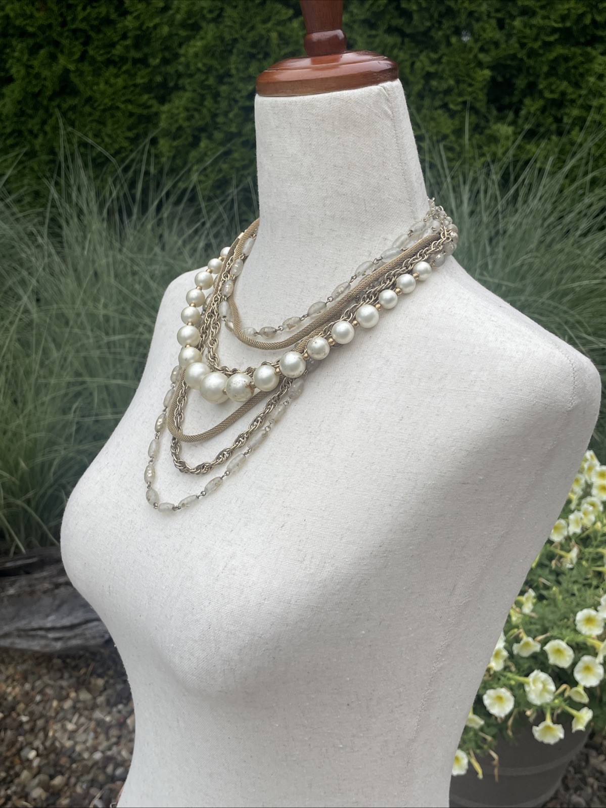 Vintage Unsigned Vendome Multi-Stranded Collar Ne… - image 3