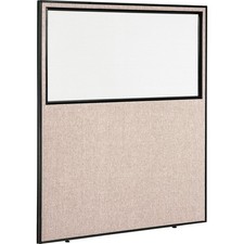 Office Partition Panel With Partial Window 60-1/4"W x 96"H Tan
