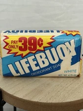 White Lifebouoy Deodorant Soap Bar Nos Vintage (small tear on the corner)