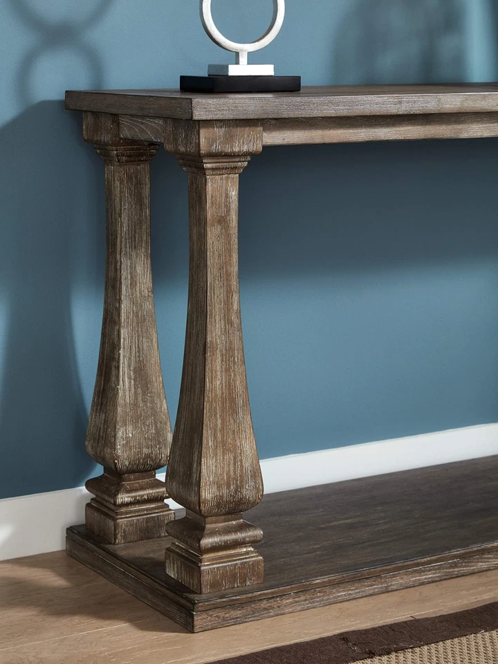 Mallacar Vintage Sofa Console Table, Weathered Gray - Image 4 of 4