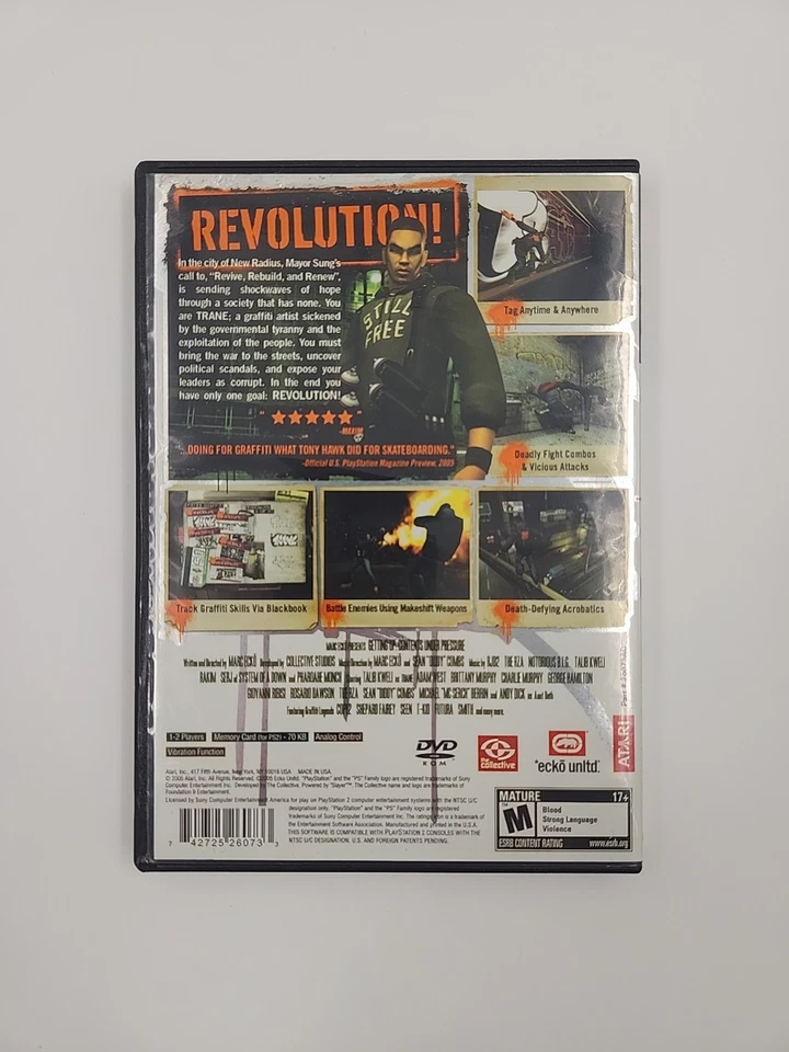 Marc Ecko's Getting Up Contents Under Pressure PS2 PlayStation 2 Completo En Caja Original Foto 2 de 4