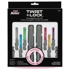 Susan Bates Twist  Lock Deluxe Interchangeable Crochet Hook Set-Sizes F5/3.7...