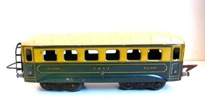 TRAIN JEP "O" VOITURE PULLMAN BOGGIES SURBAISSÉS TÔLE BEL ÉTAT 24 cm 1938 N°1 - Photo 1/4