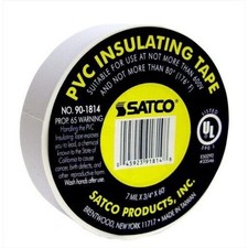 Satco Product 90/1814 Electrical Tape, White, 3/4-Inch by 60-Feet 10 Pack